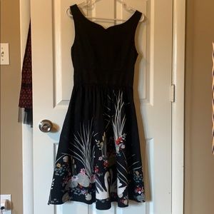 Lindy Bop pin up dress with Swans.